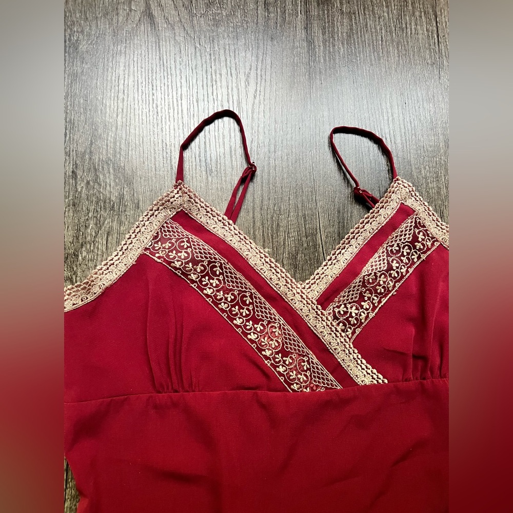 Red Embroidered Top - Picture 4 of 6